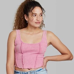 Wild Fable Women's Seamed Corset Tank Top NWT Magenta Pink Size XXL